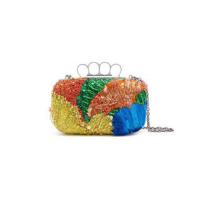 Alexander McQueen Four Ring Patchwork Sequins Box Clutch Bag - NWT